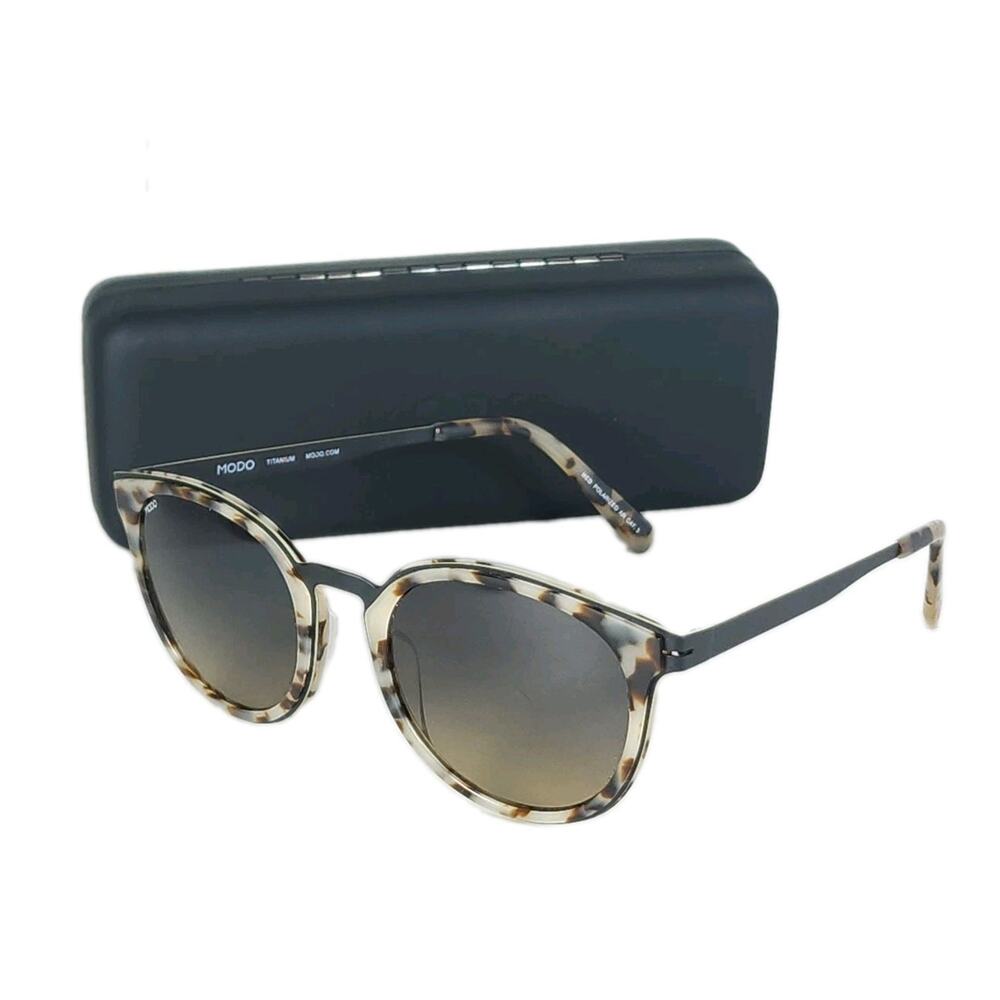 MODO Women's 463 titanium Frame Gray Polarized 140 Cat Eye Sunglasses